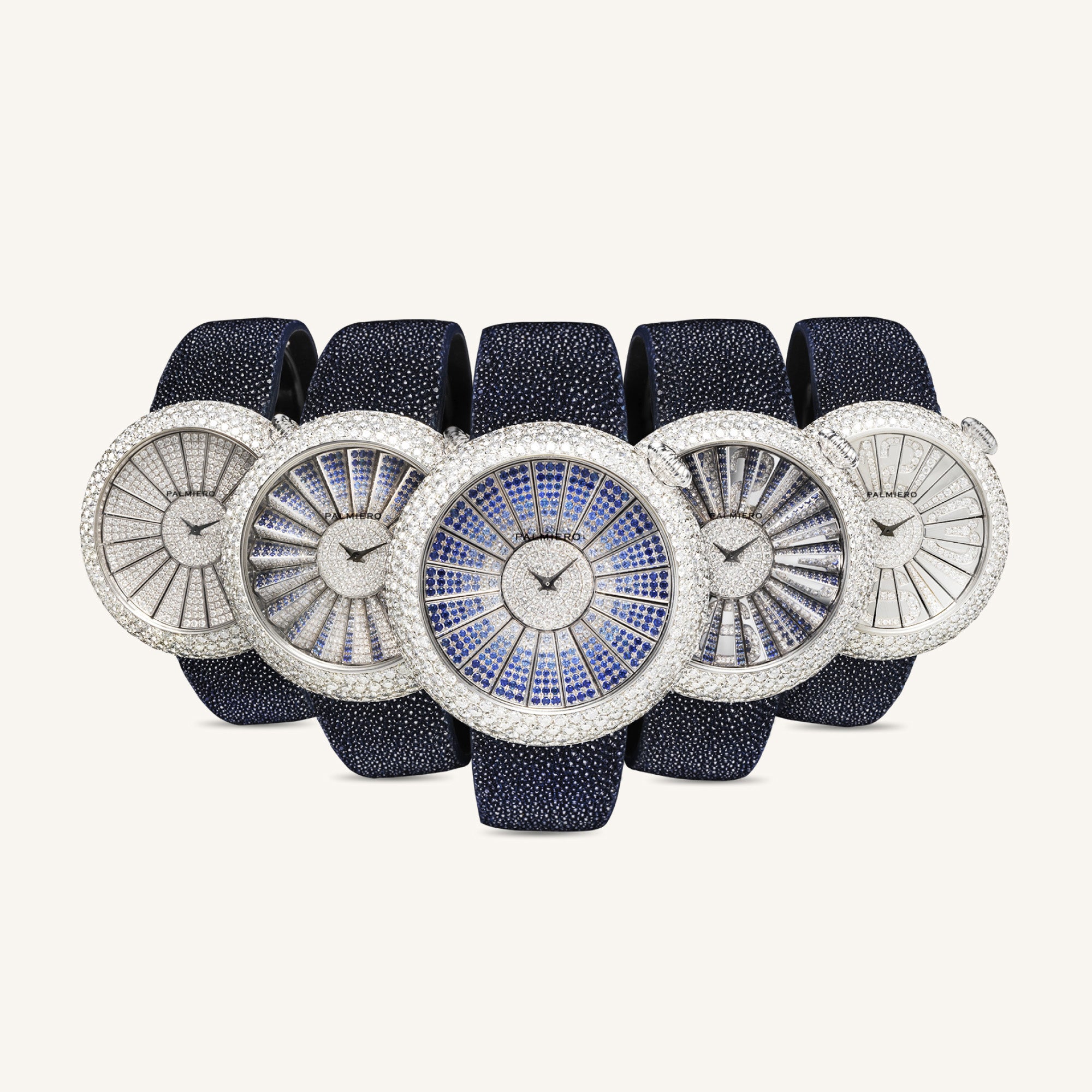 Alter 44mm case watch with blue sapphires and white diamonds