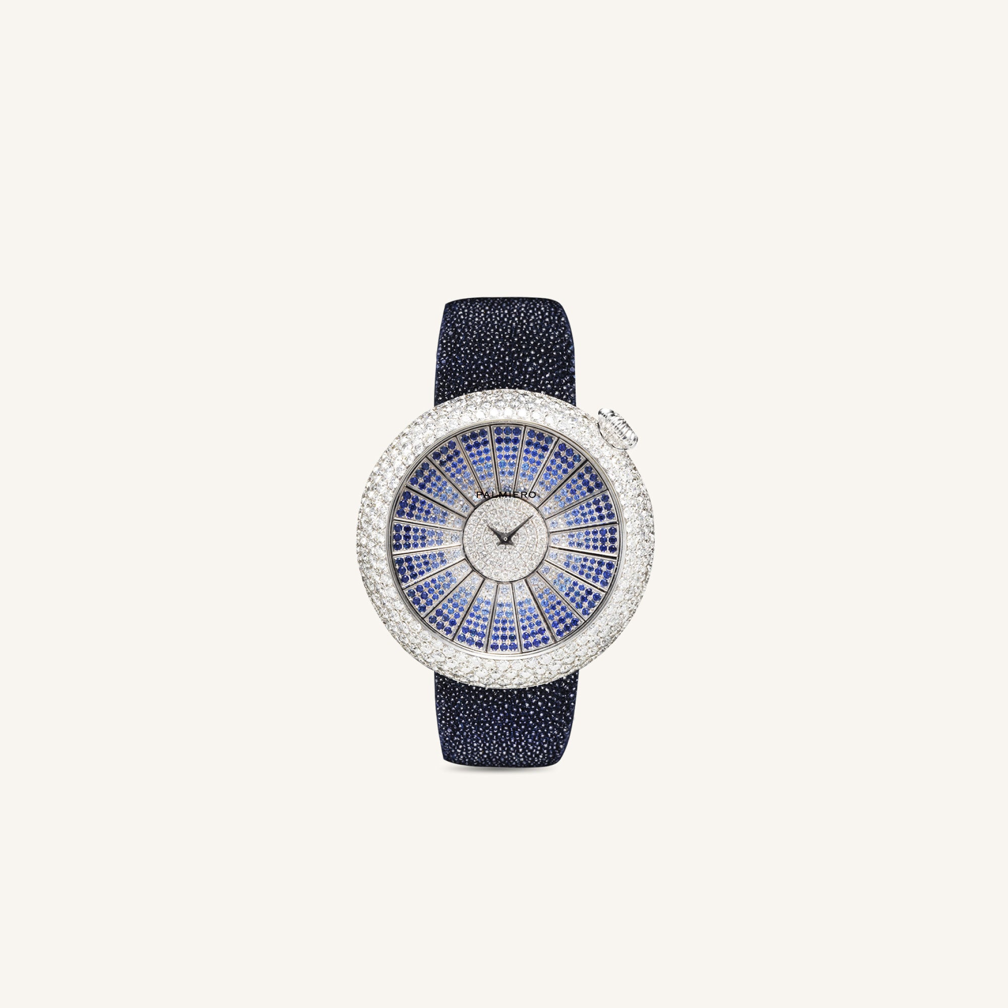 Alter 44mm case watch with blue sapphires and white diamonds