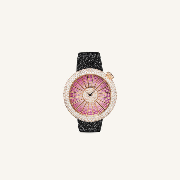 Alter 44mm case watch with pink sapphires and white diamonds