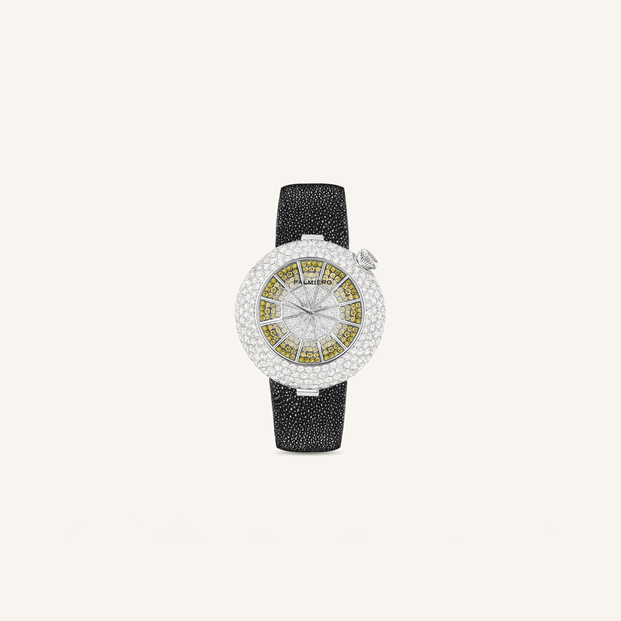 Alter 39mm case watch with yellow sapphires and white diamonds