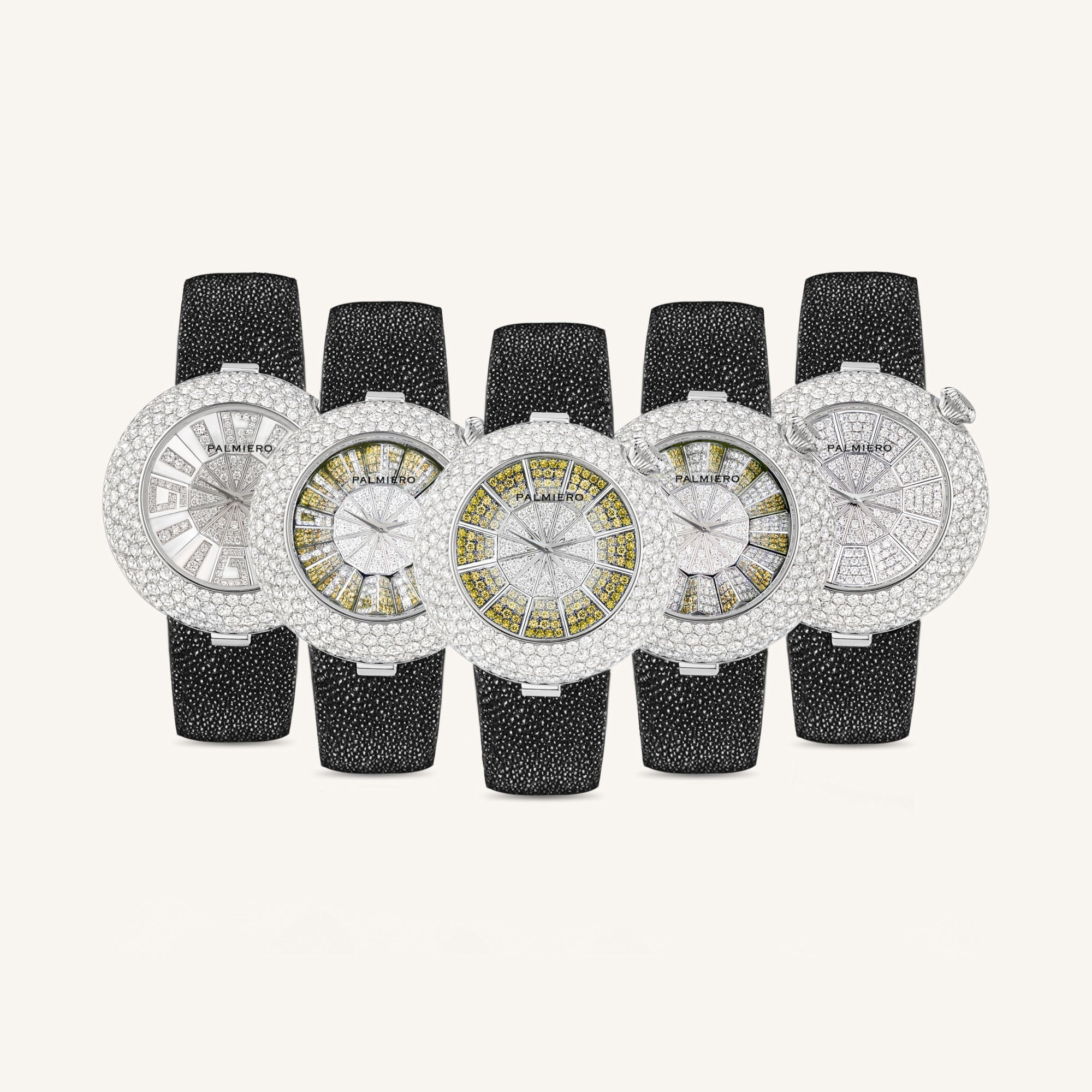 Alter 39mm case watch with yellow sapphires and white diamonds