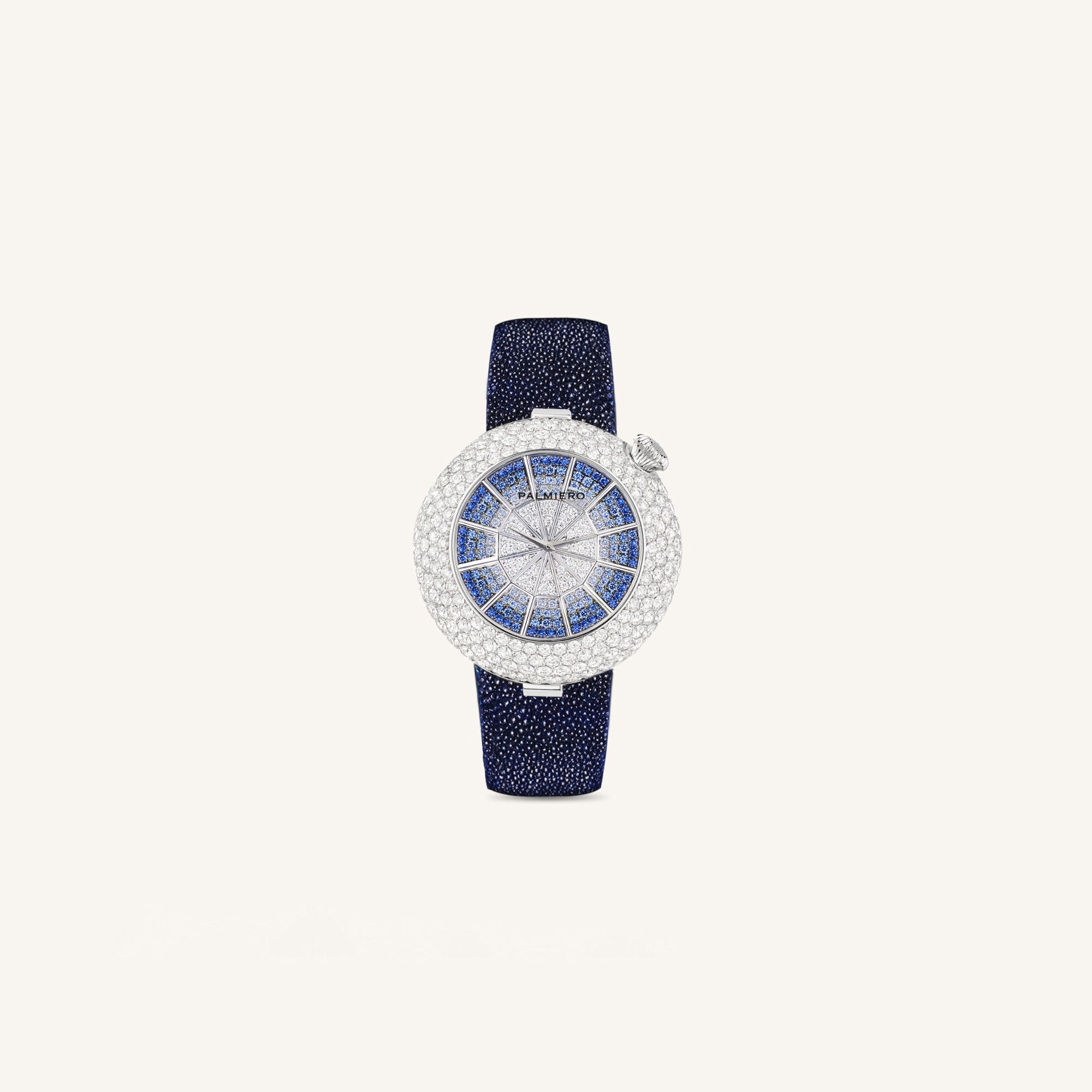 Alter 39mm case watch with blue sapphires and white diamonds