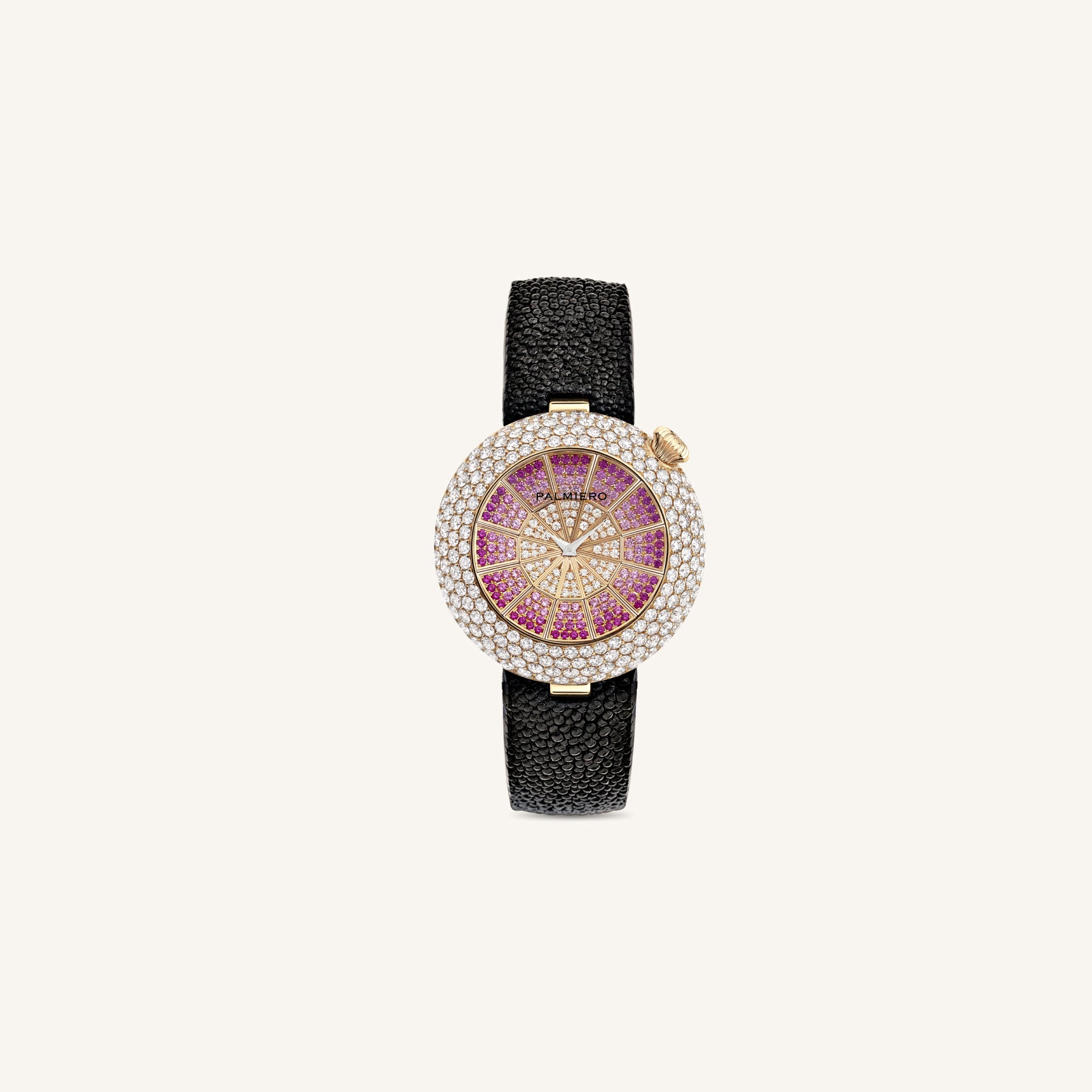 Alter 39mm case watch with pink sapphires and white diamonds