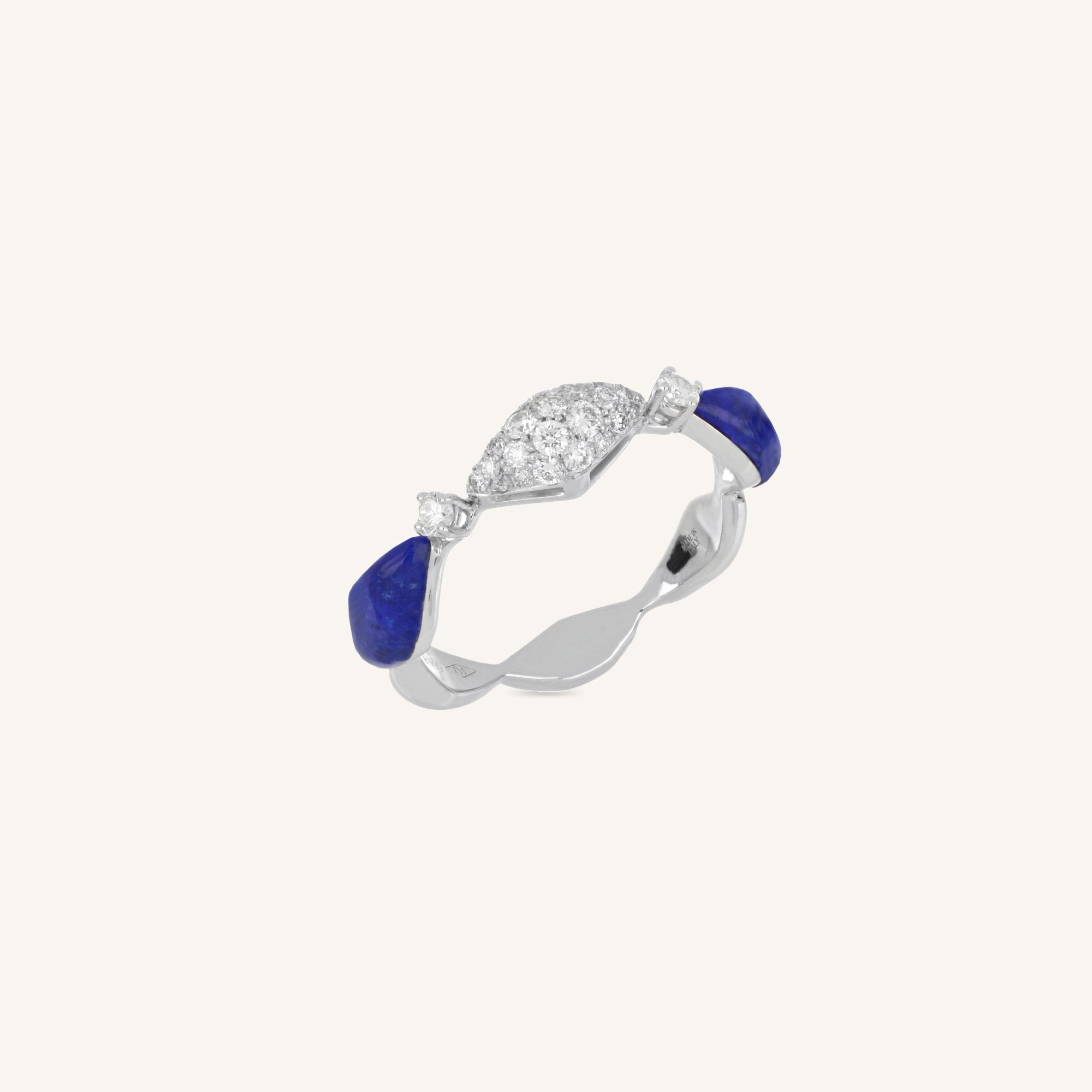 Decò ring with lapis and white diamonds