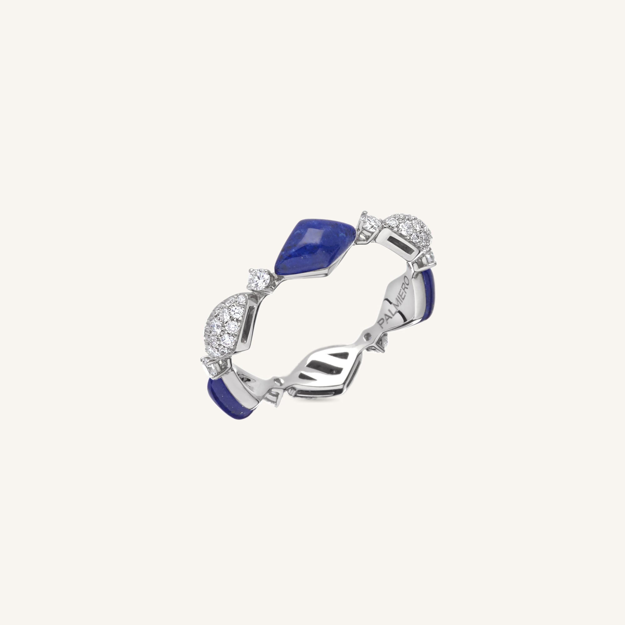 Decò ring with lapis and white diamonds