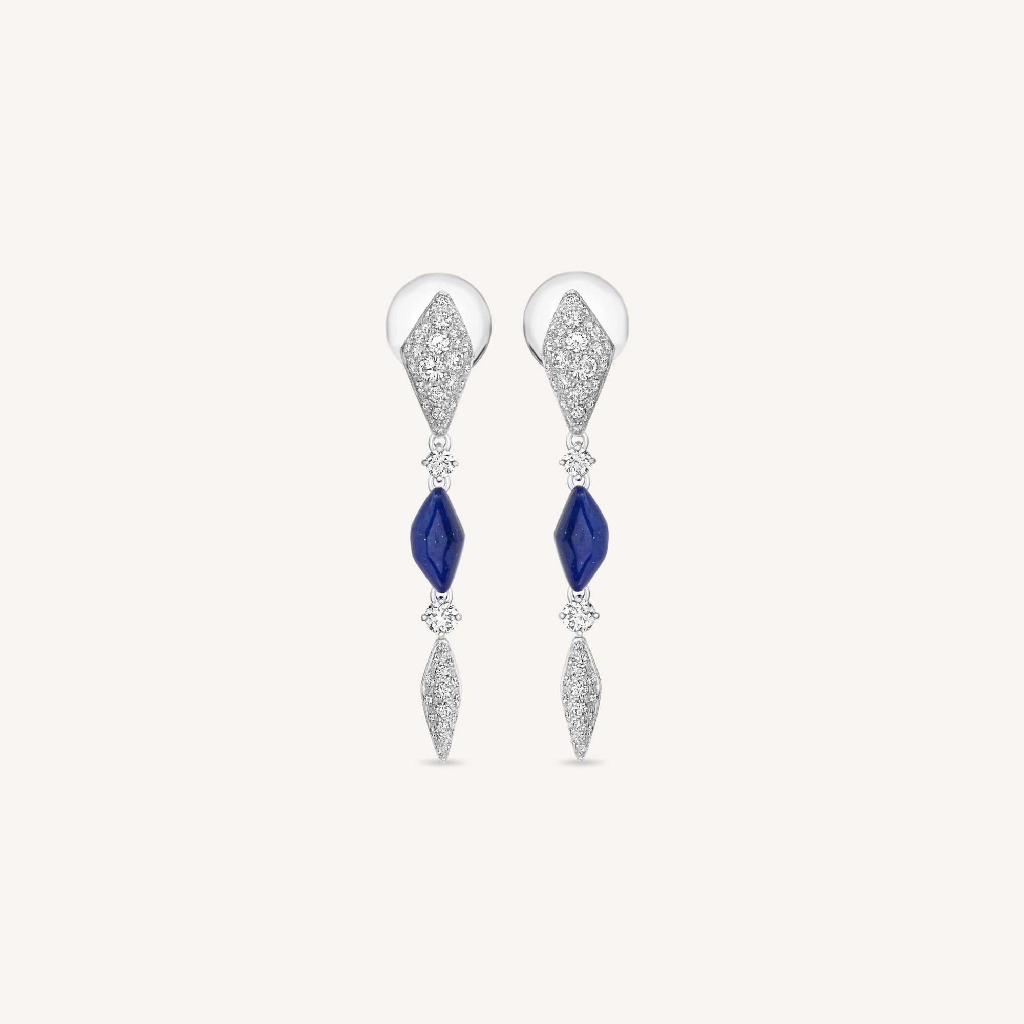 Decò earrings with lapis and white diamonds