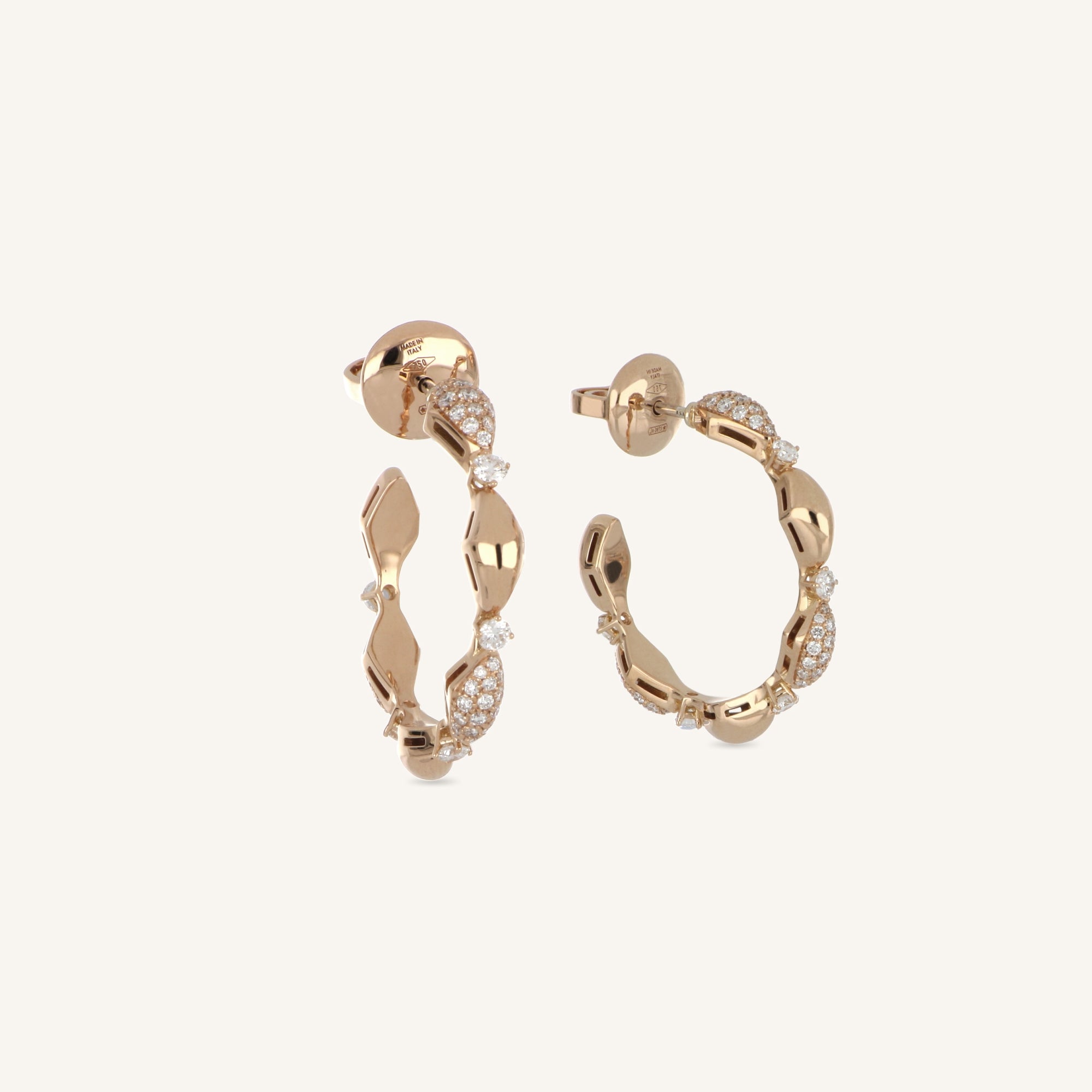 Decò 27mm hoop earrings with white diamonds