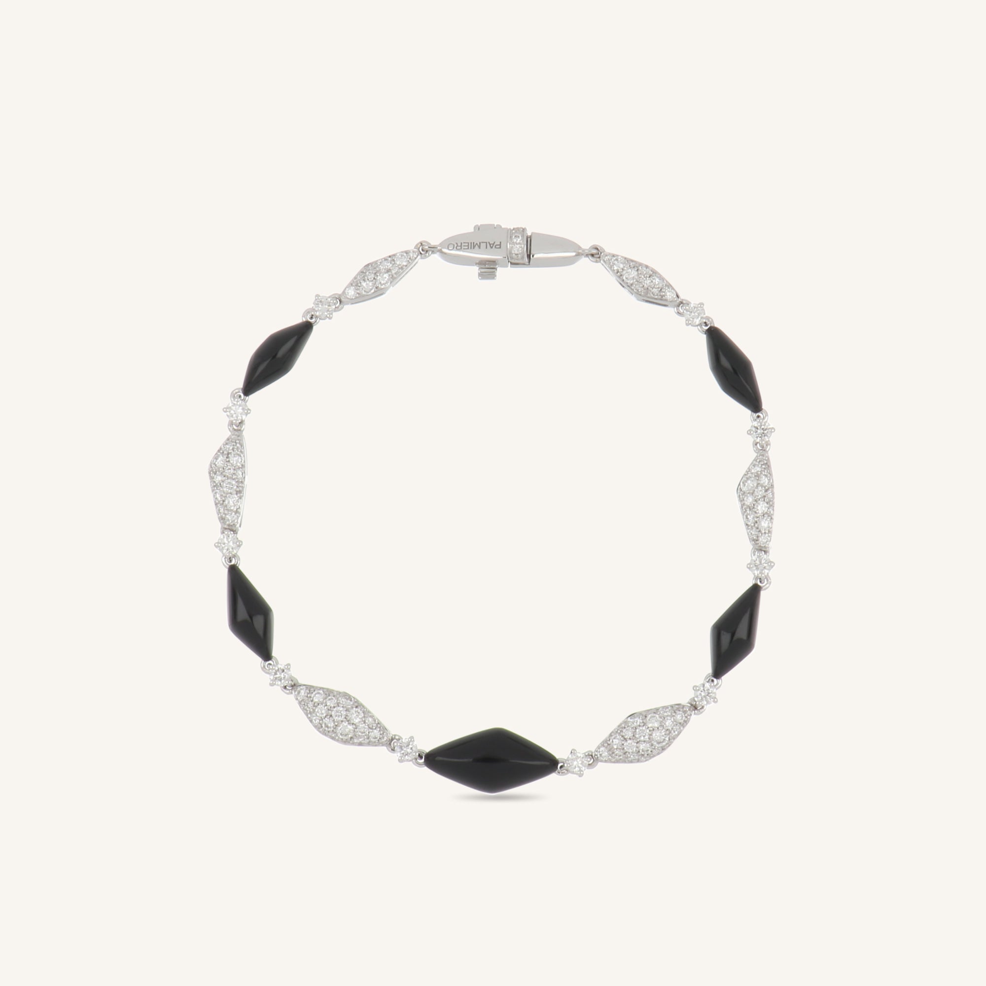 Decò bracelet with onyx and white diamonds