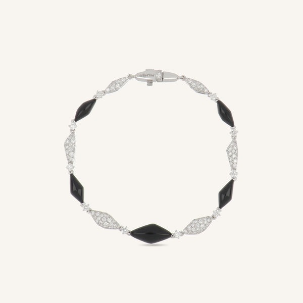 Decò bracelet with onyx and white diamonds