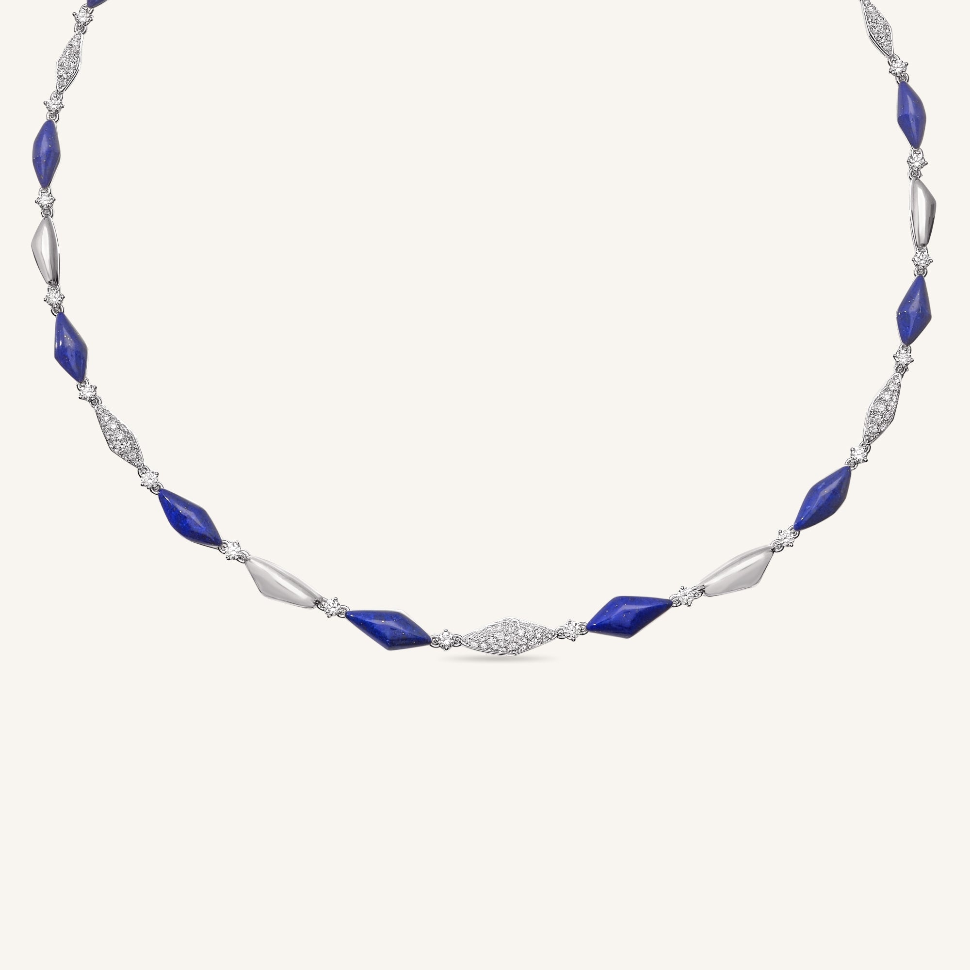 Collana Decò con lapis e diamanti bianchi