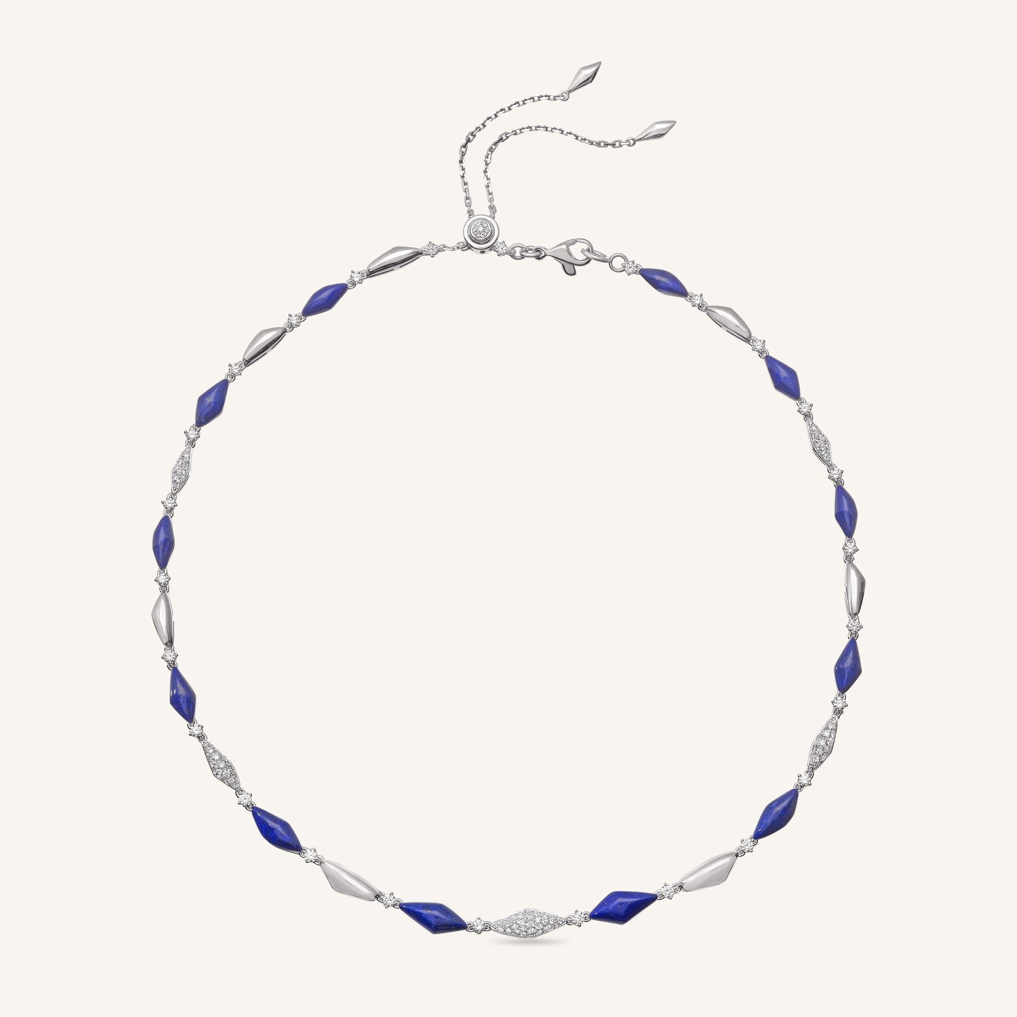 Decò necklace with lapis and white diamonds