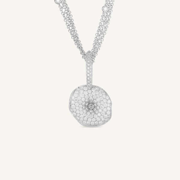 Pendente Moon Flowers con diamanti bianchi