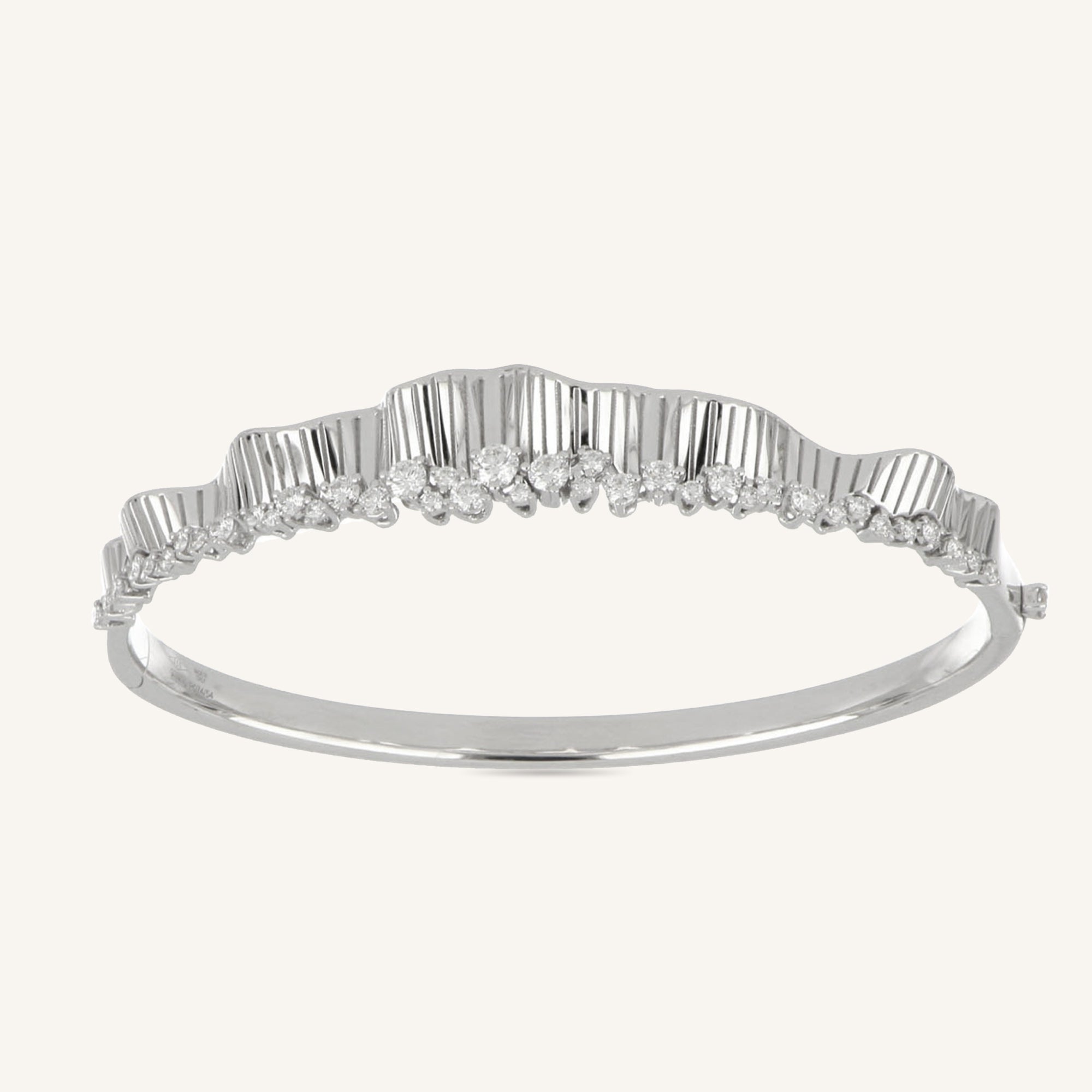 Rays of Sun bangle with white diamonds