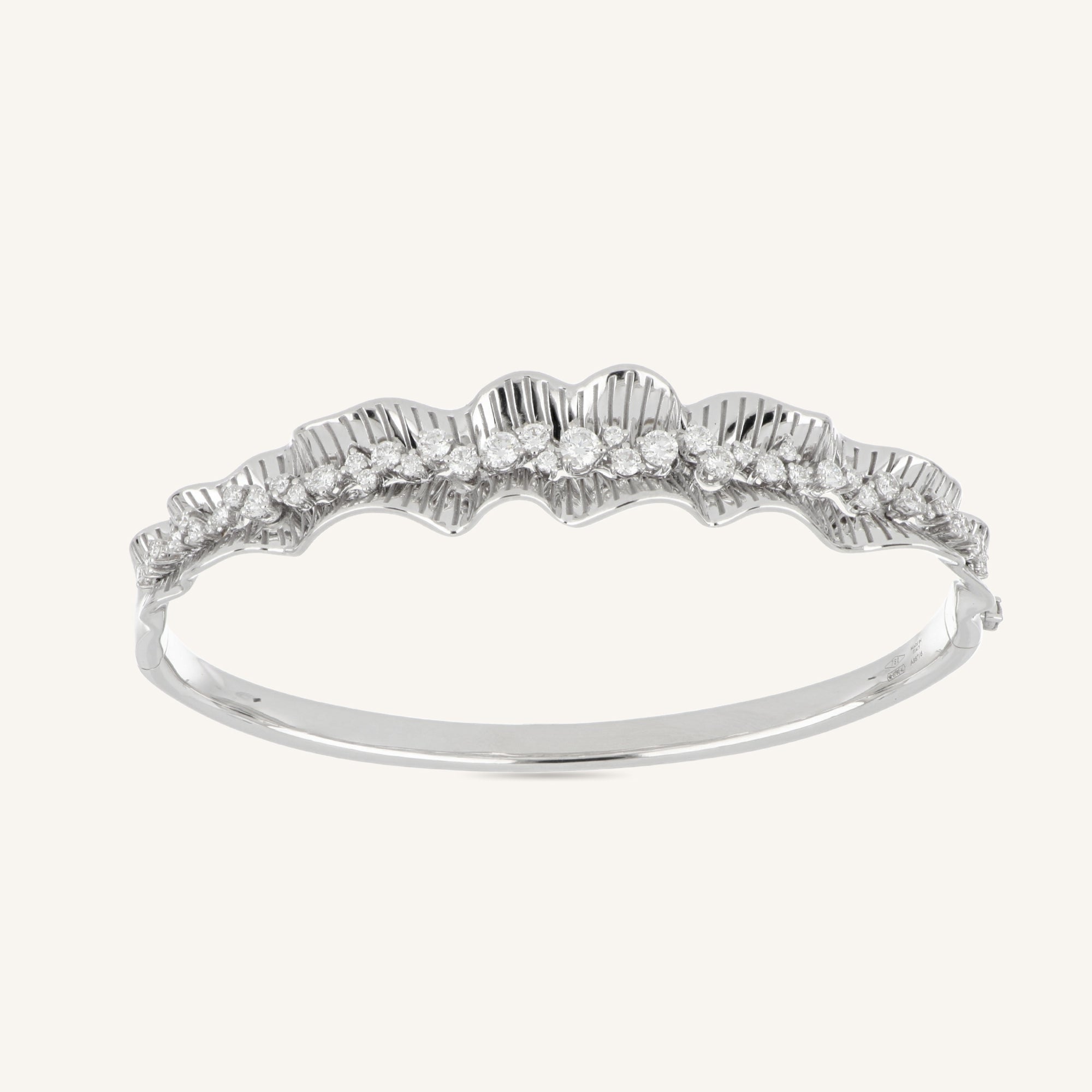 Rays of Sun bangle with white diamonds