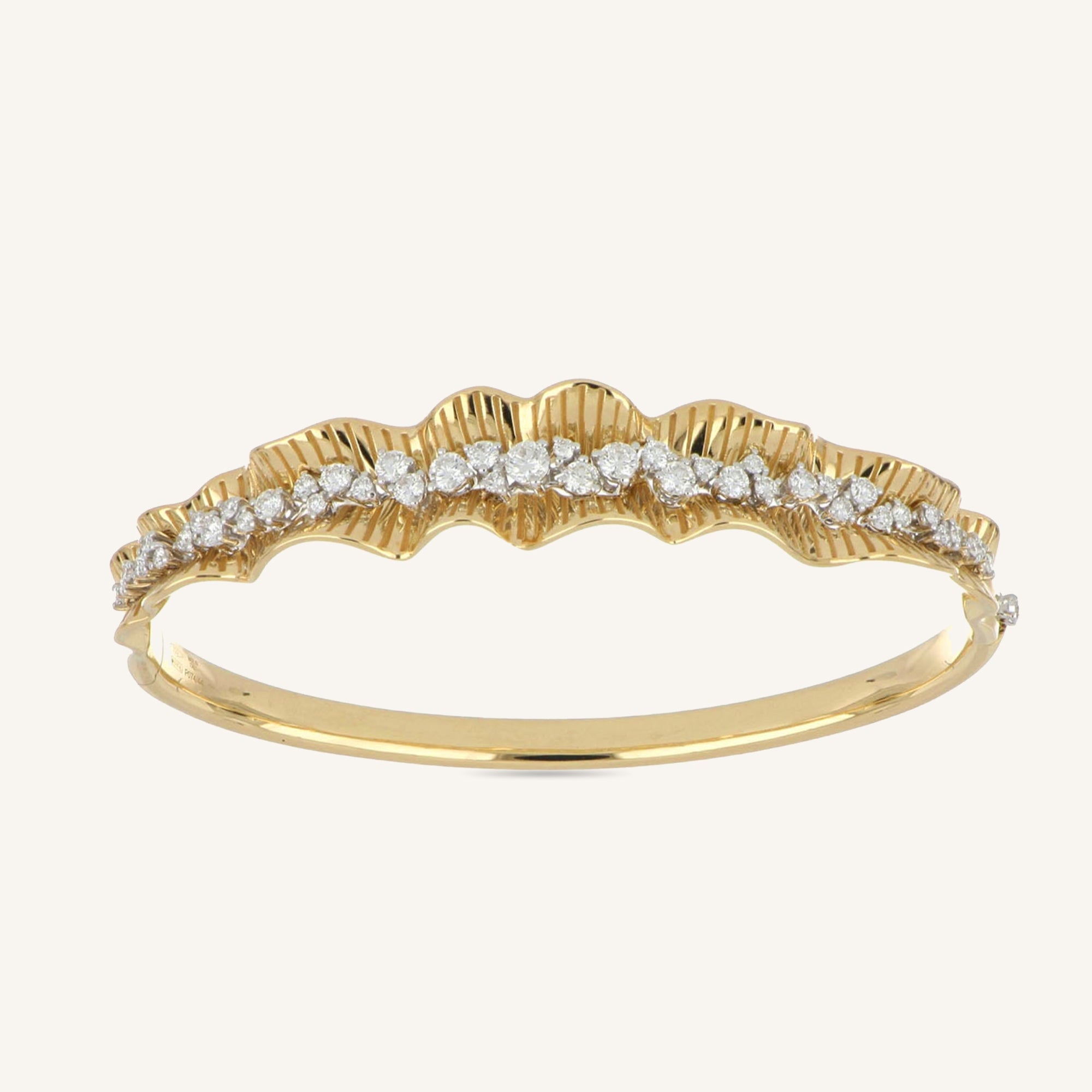 Rays of Sun bangle with white diamonds