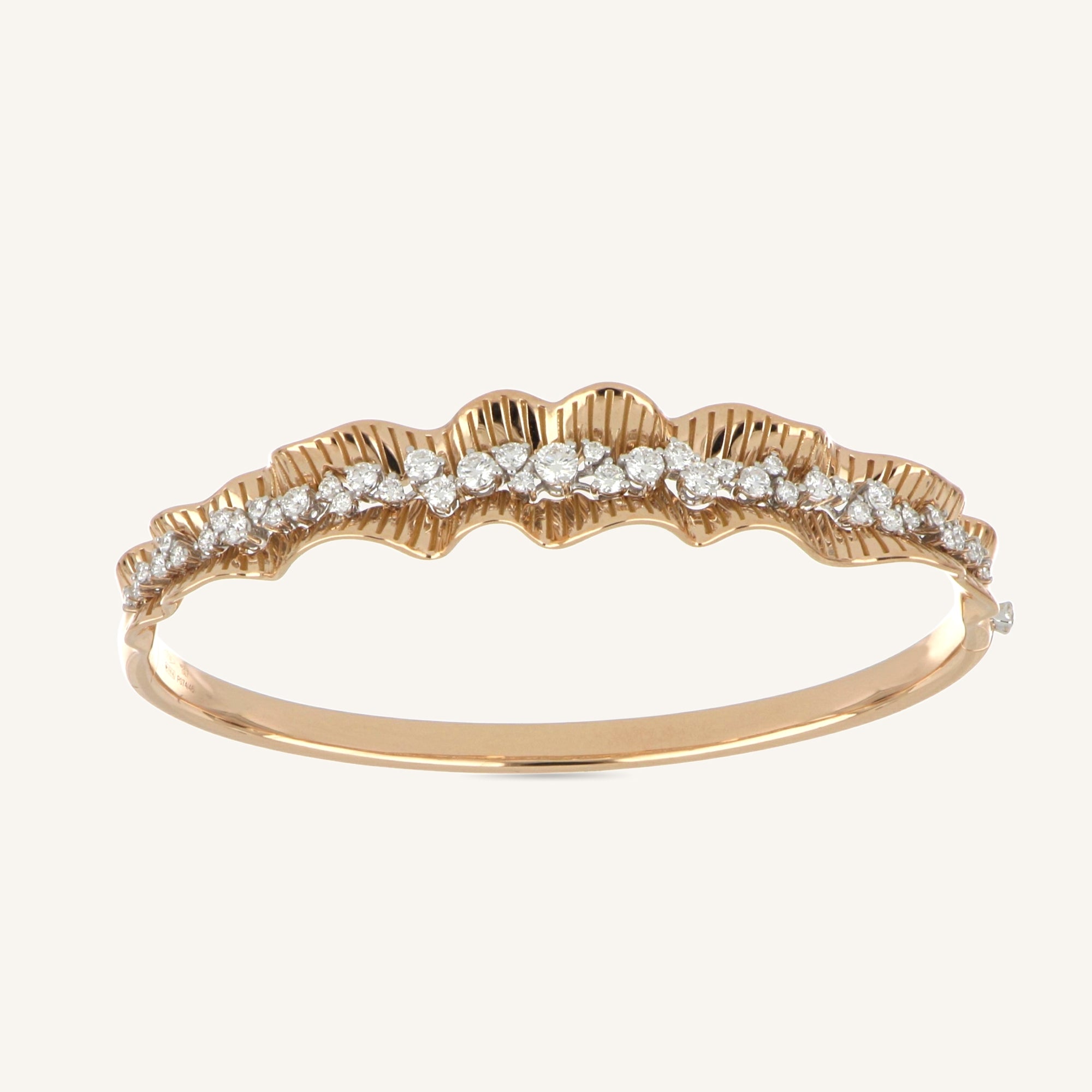 Rays of Sun bangle with white diamonds