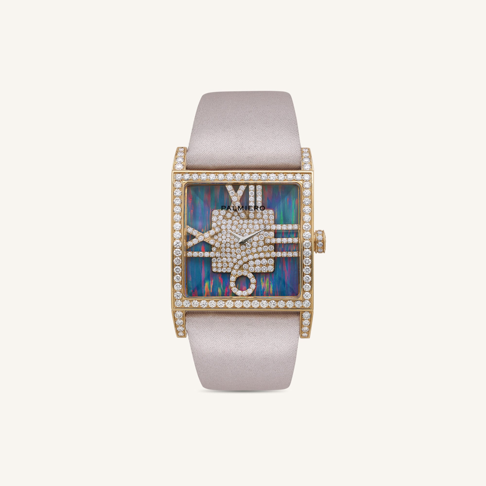 Utopia square watch with gilson opal and white diamonds