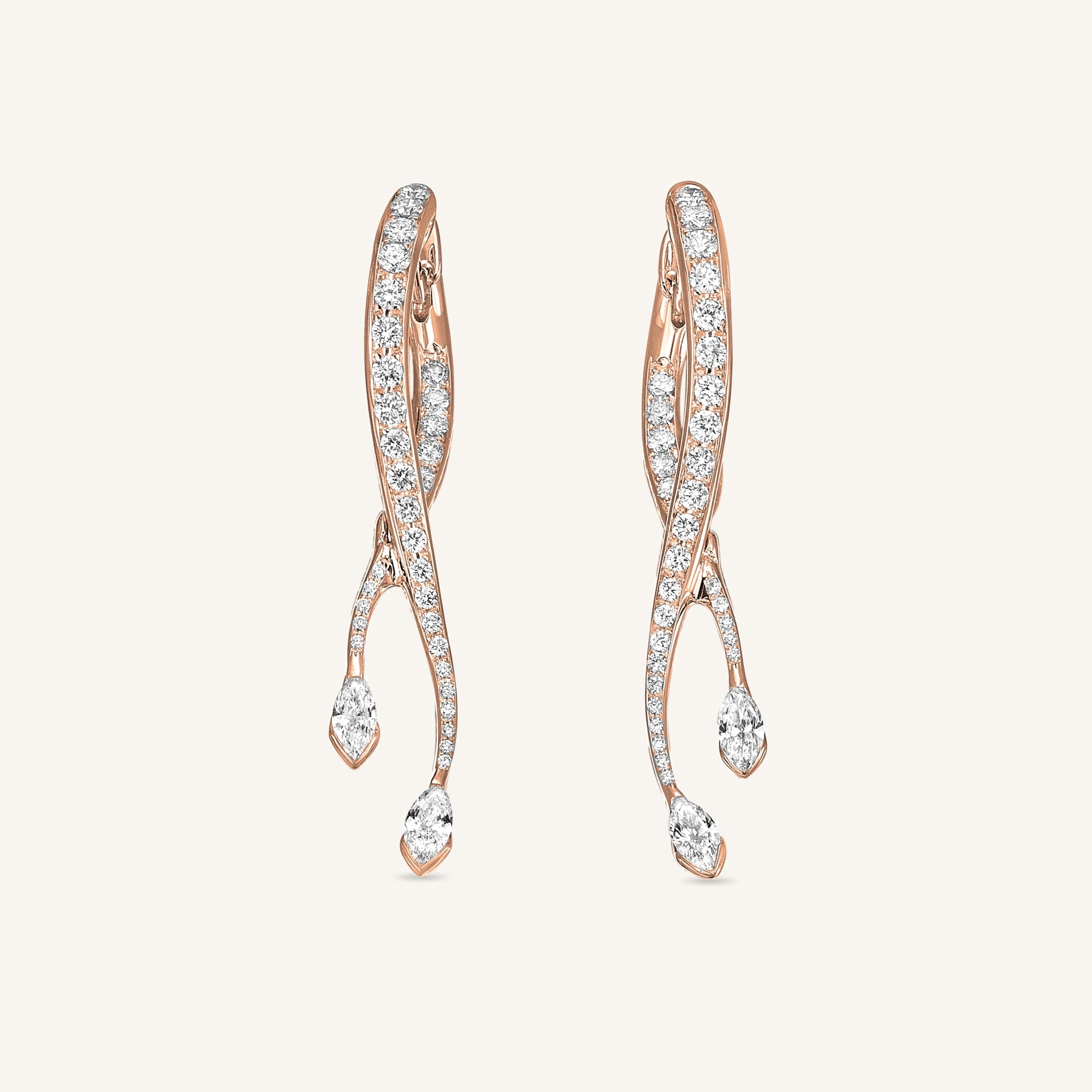 You & Me earrings with diamonds