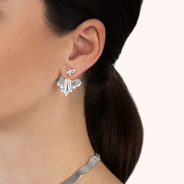 Rays of Sun earrings with white diamonds