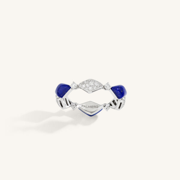 Decò ring with lapis and white diamonds