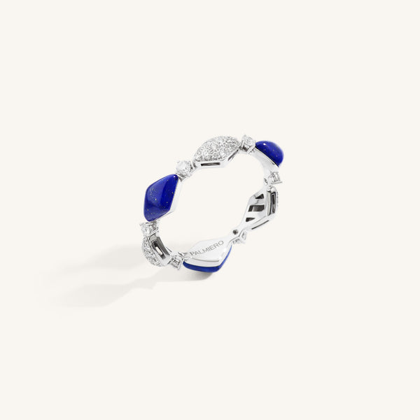 Decò ring with lapis and white diamonds