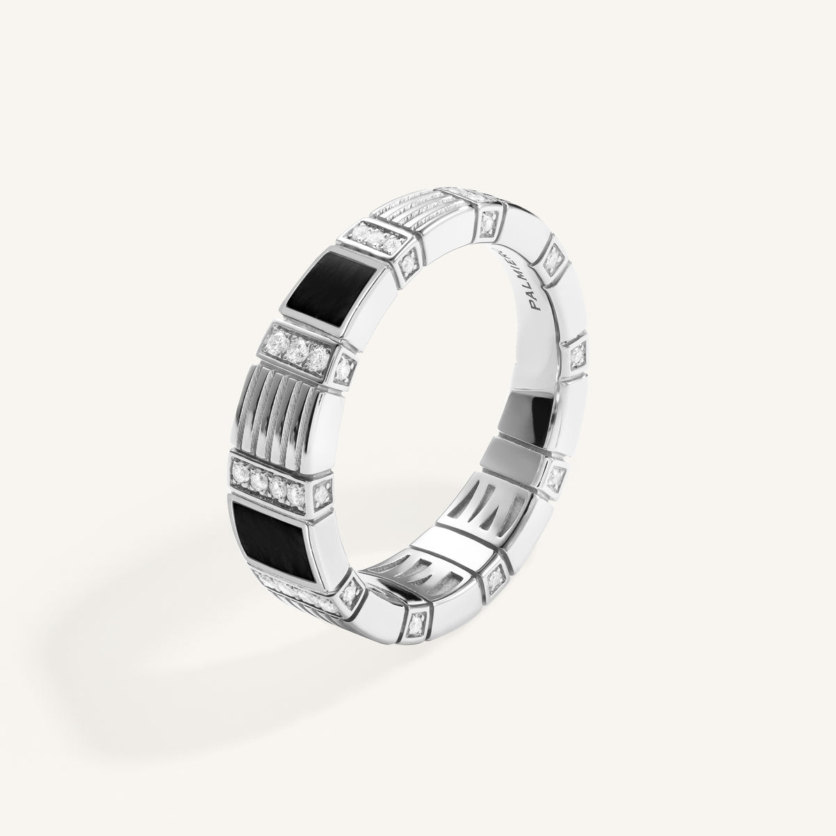 Cleopatra ring with white diamonds