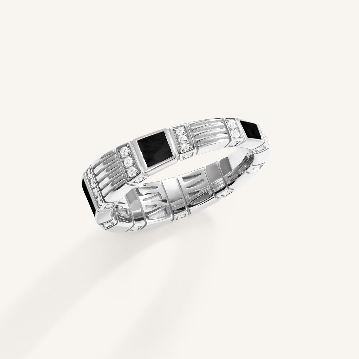 Cleopatra ring with white diamonds