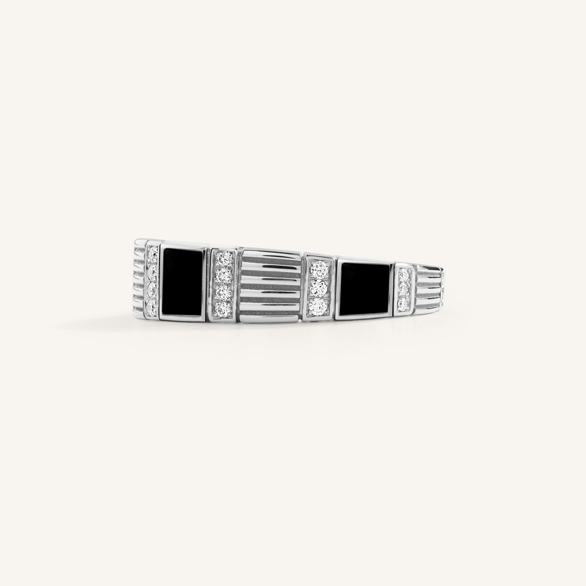 Cleopatra ring with white diamonds
