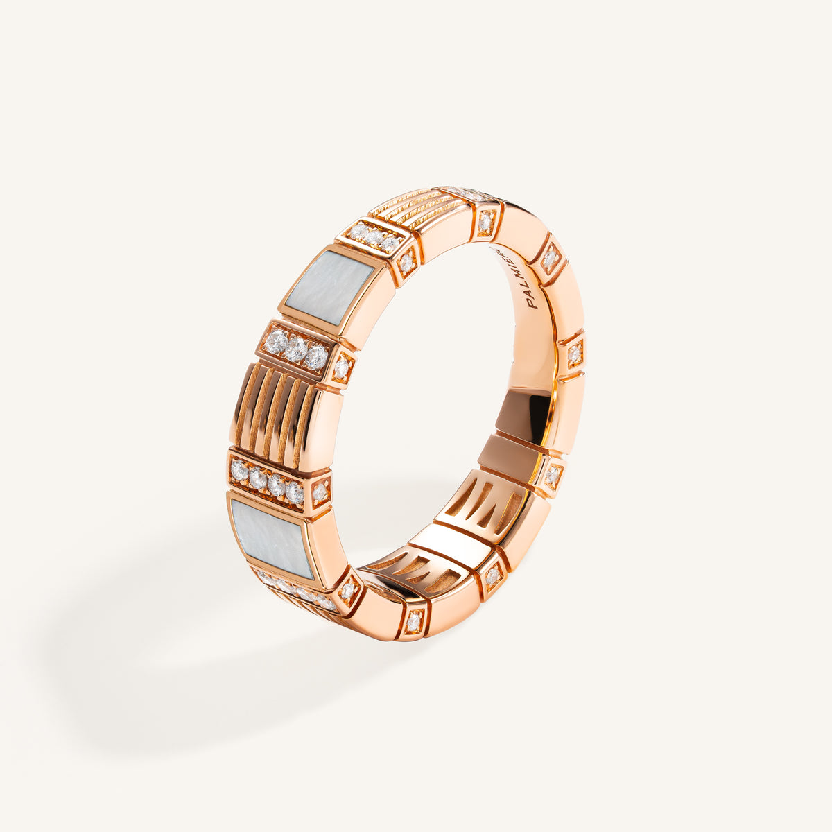 Cleopatra ring with white diamonds