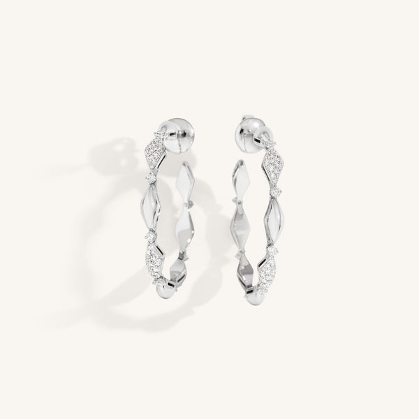 Decò 40mm hoop earrings with white diamonds