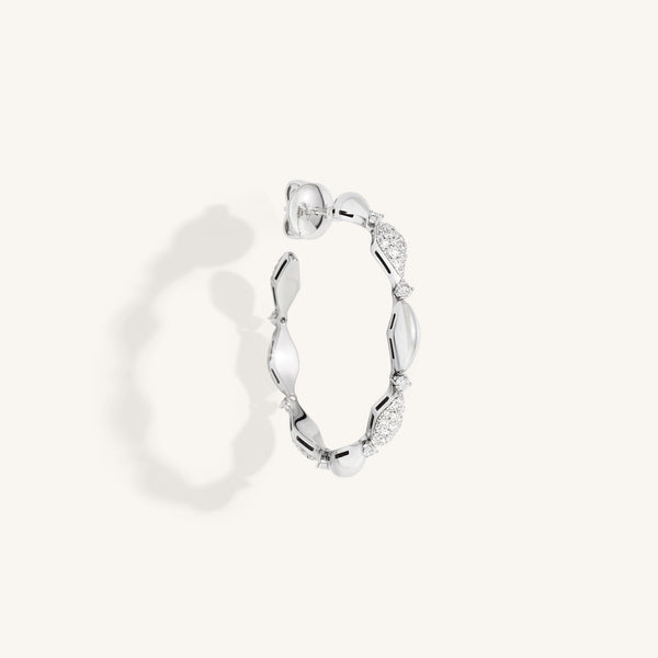Decò 40mm hoop earrings with white diamonds