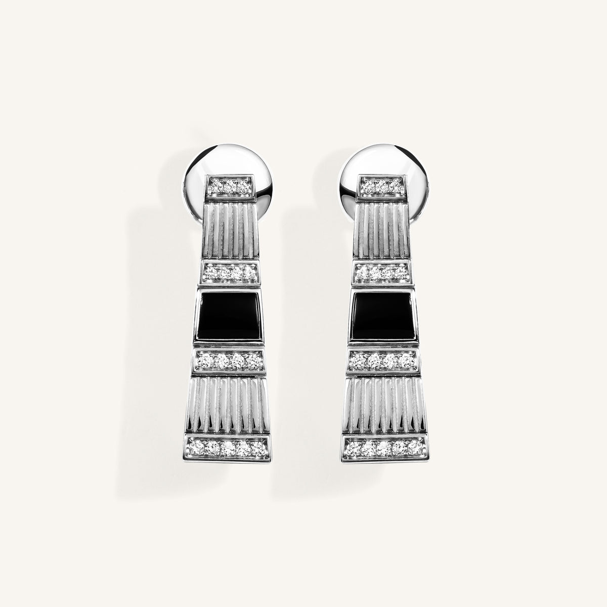 Cleopatra earrings with white diamonds