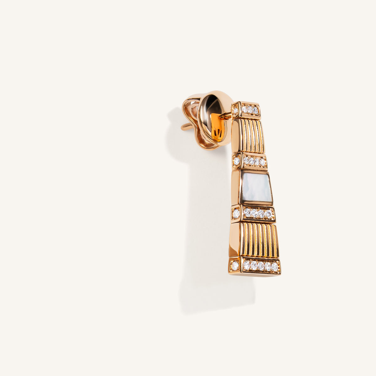 Cleopatra earrings with white diamonds