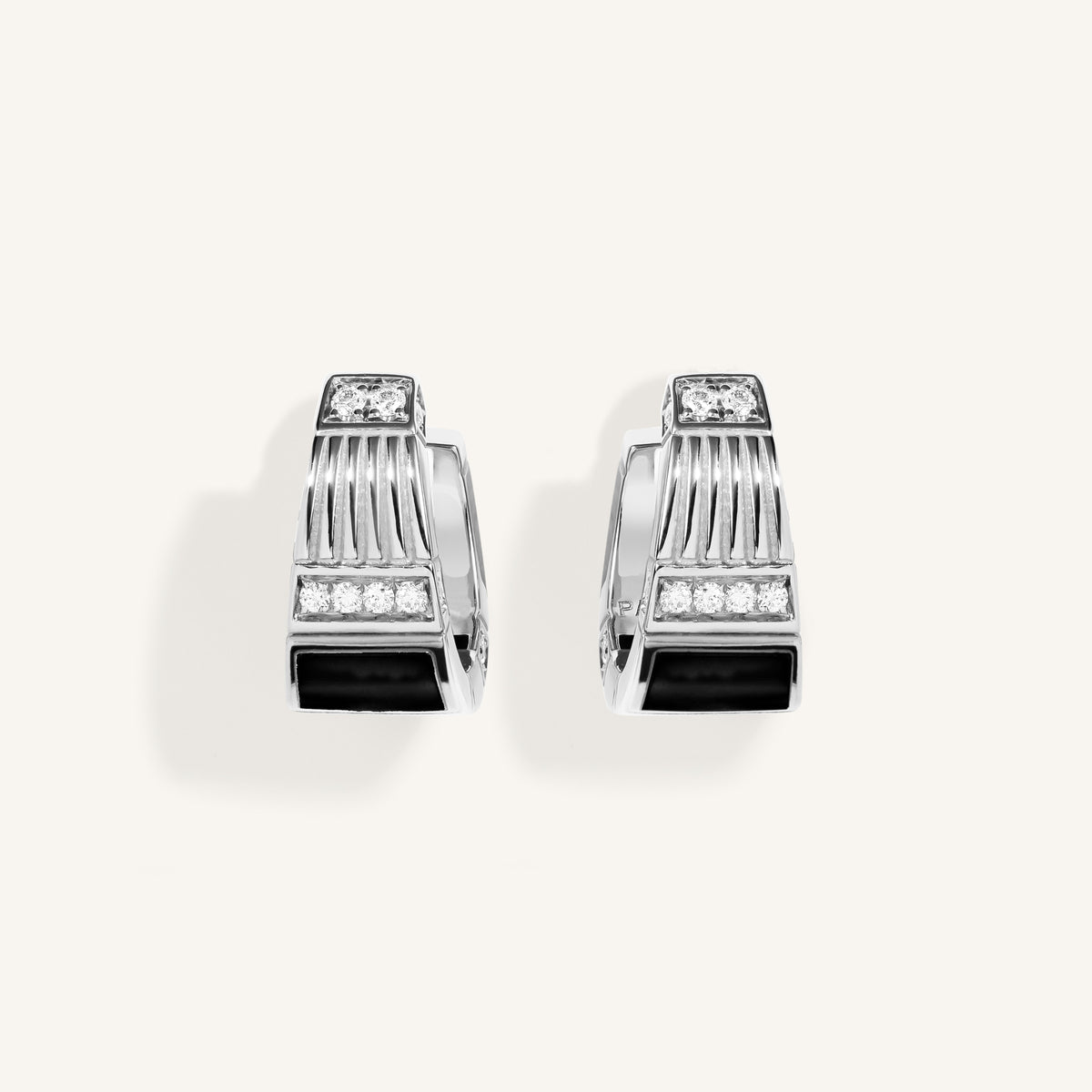 Cleopatra earrings with white diamonds