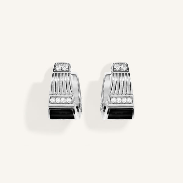 Cleopatra earrings with white diamonds