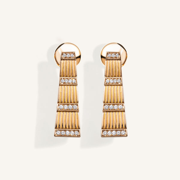 Cleopatra earrings with white diamonds