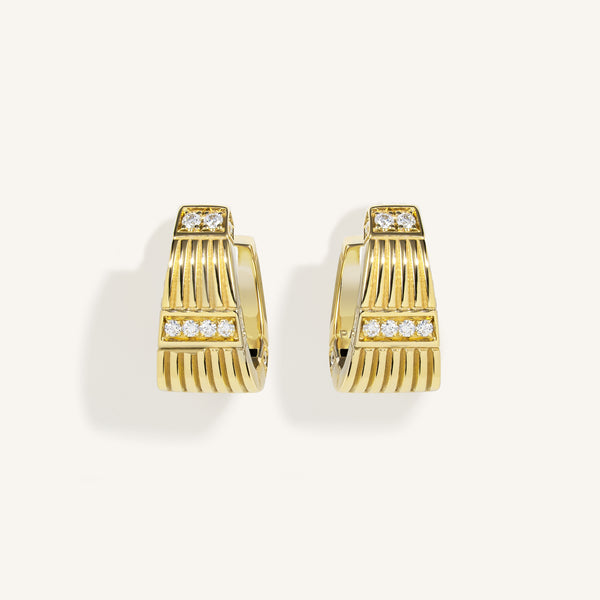 Cleopatra earrings with white diamonds