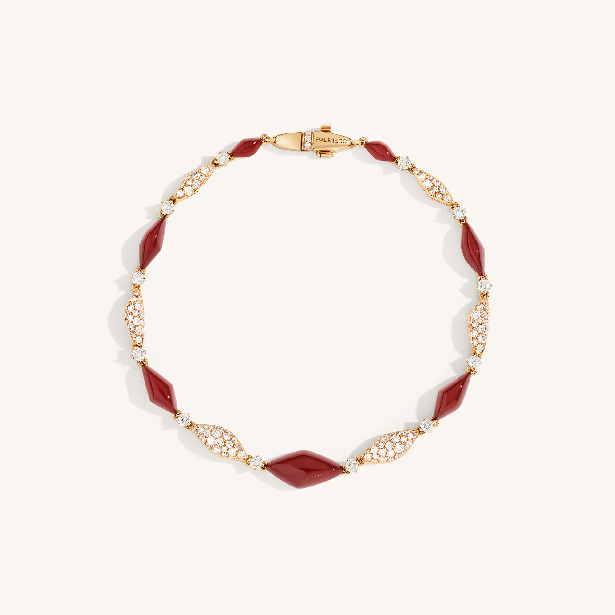 Decò bracelet with carnelian and white diamonds