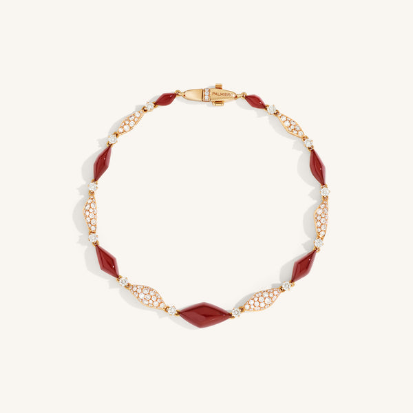 Decò bracelet with carnelian and white diamonds