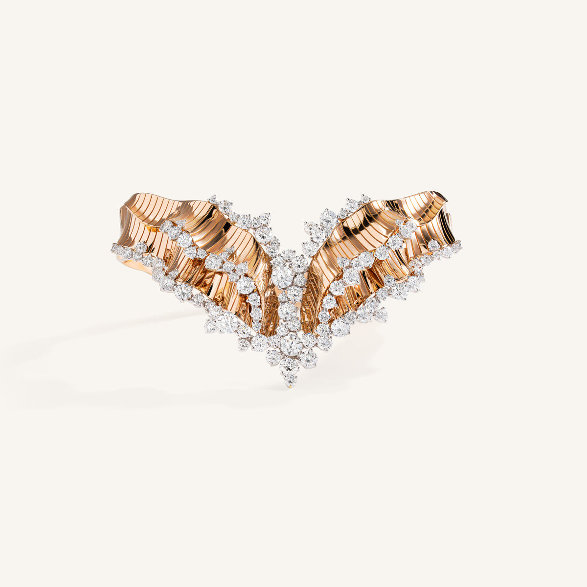 Rays of Sun bangle with white diamonds