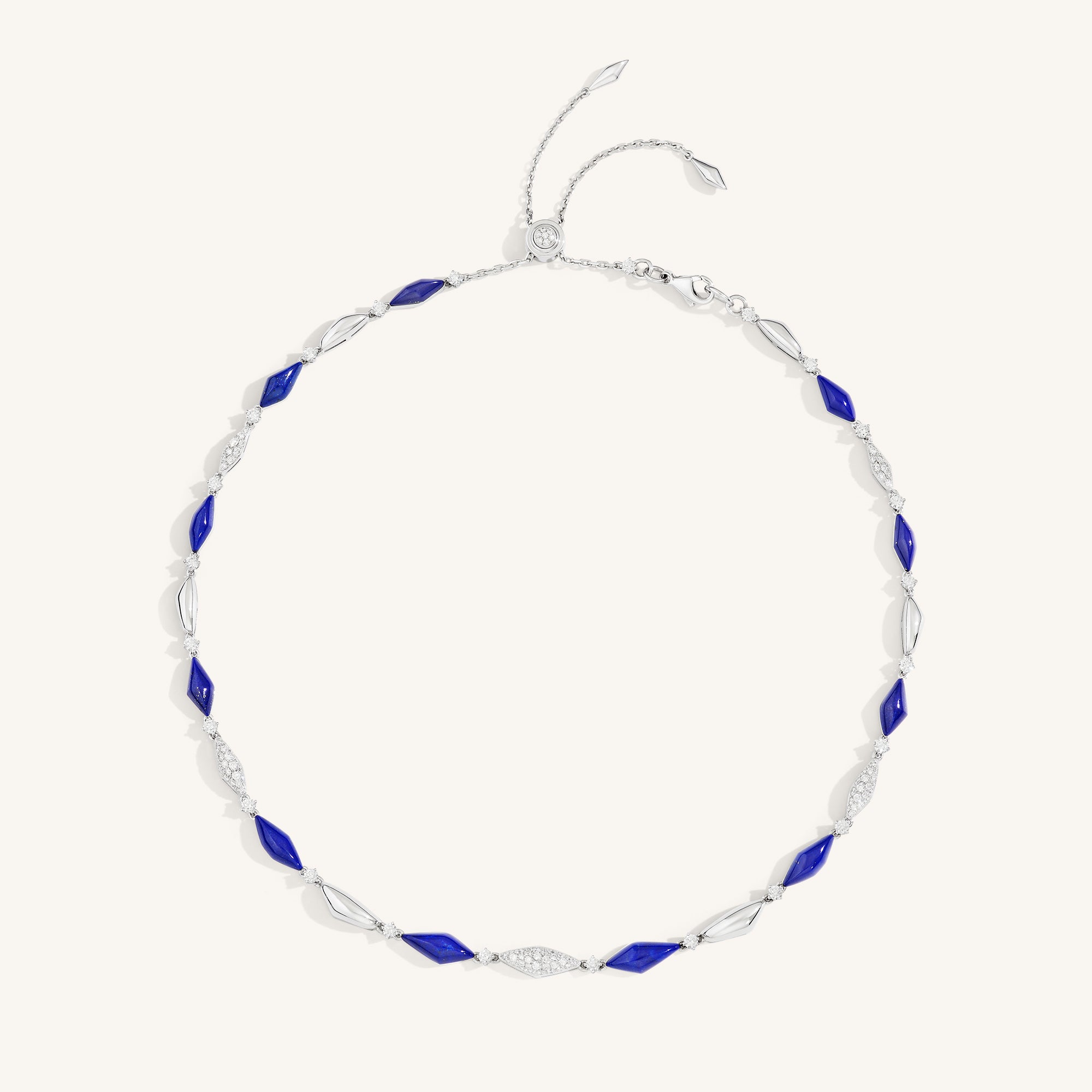 Decò necklace with lapis and white diamonds