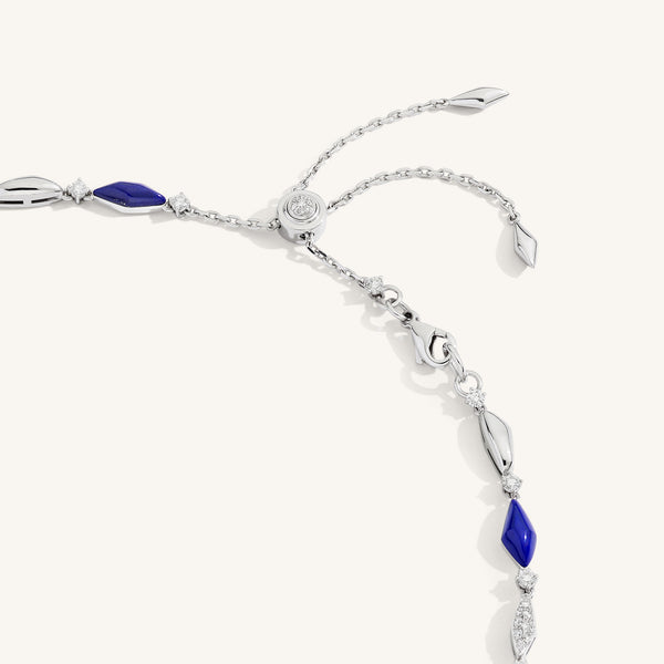 Decò necklace with lapis and white diamonds