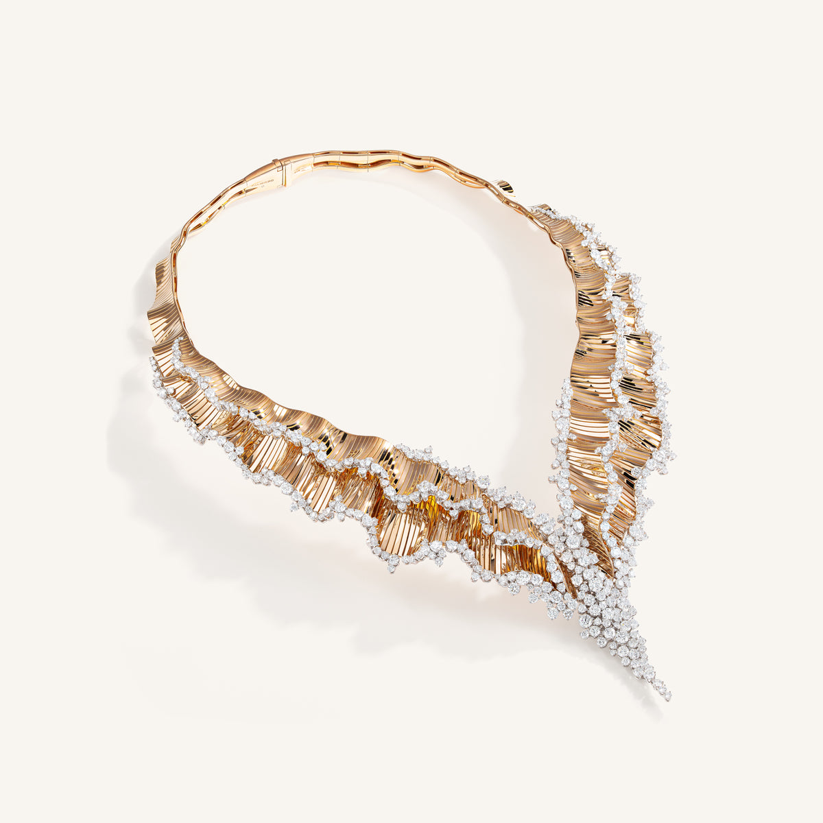 Rays of Sun collier with white diamonds