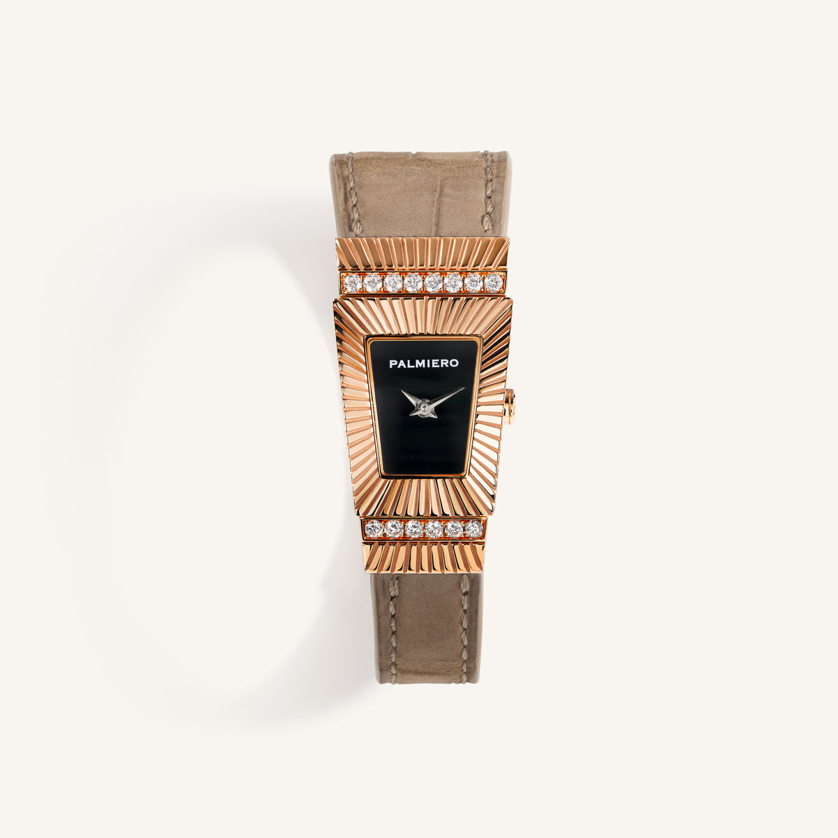 Cleopatra watch with white diamonds and onyx
