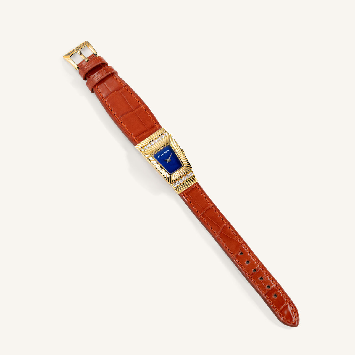 Cleopatra watch with white diamonds and lapis