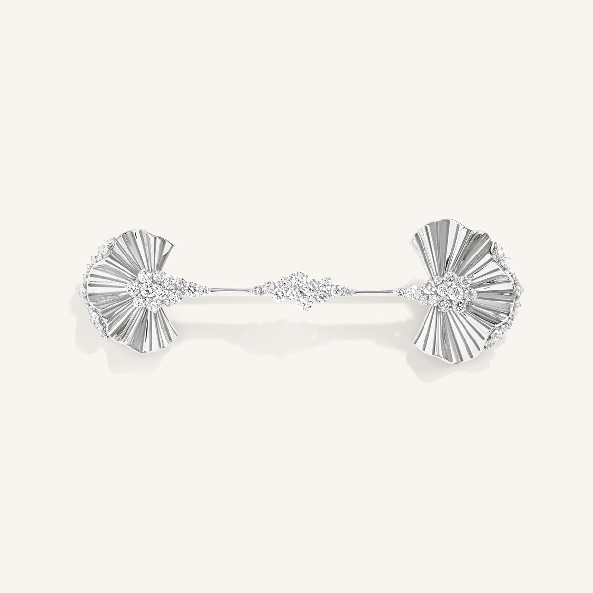 Rays of sun brooch  with white diamonds