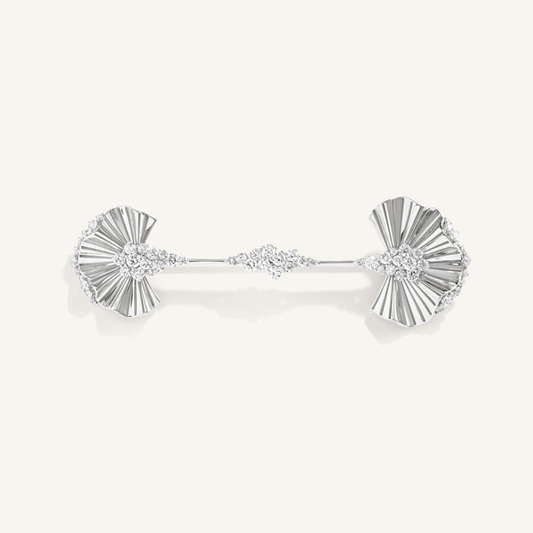 Rays of sun brooch  with white diamonds