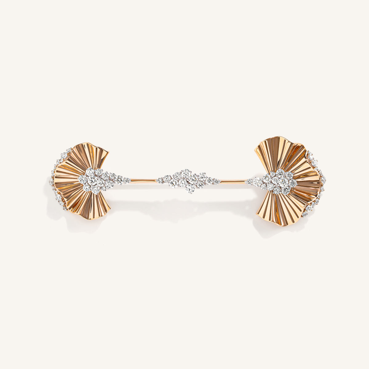 Rays of sun brooch  with white diamonds
