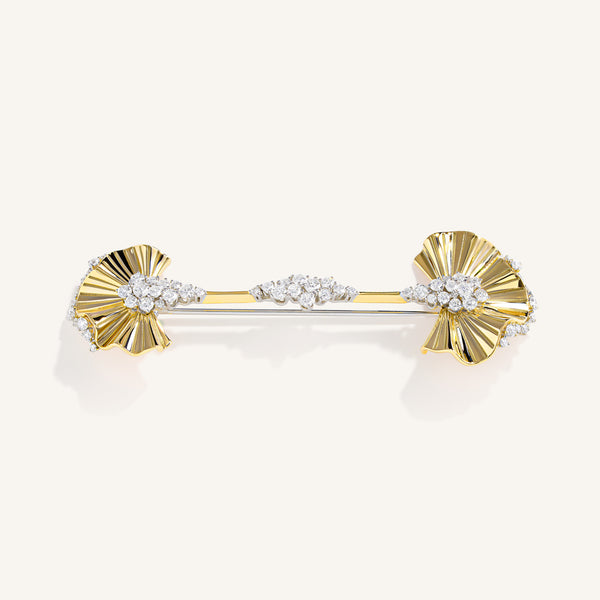 Rays of sun brooch with white diamonds