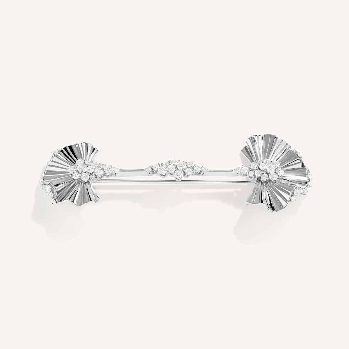 Rays of sun brooch  with white diamonds